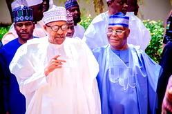 Pictures, Videos: Atiku visits Buhari in Daura