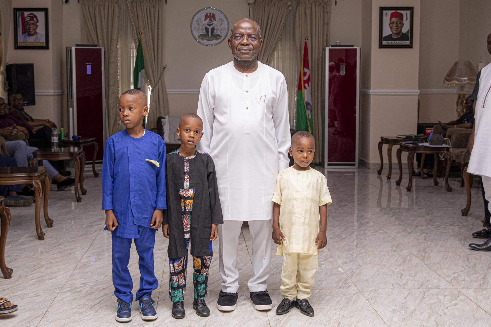 Otti receives rescued 3 Abia school kids,  tasks parents on roles