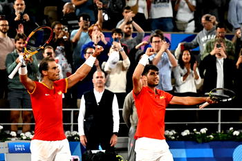 Nadal, Alcaraz win Olympics double opener