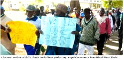 Tally clerks, others protest unpaid severance benefits 