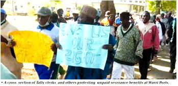 Tally clerks, others protest unpaid severance benefits 