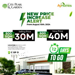 AY Homes: City Pearl And Garden Prices Increase Soon – Invest Across from Lekki International Airport, Epe! 