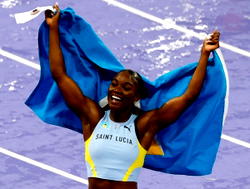 Julien Alfred overcomes obstacles to be crowned Olympic sprint queen