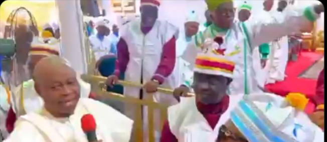 Video: Davido’s father Adedeji Adeleke donates N1bn to church