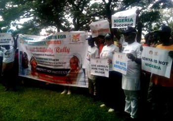 Tejuosho stages rally, calls on youths to pull out of planned protest