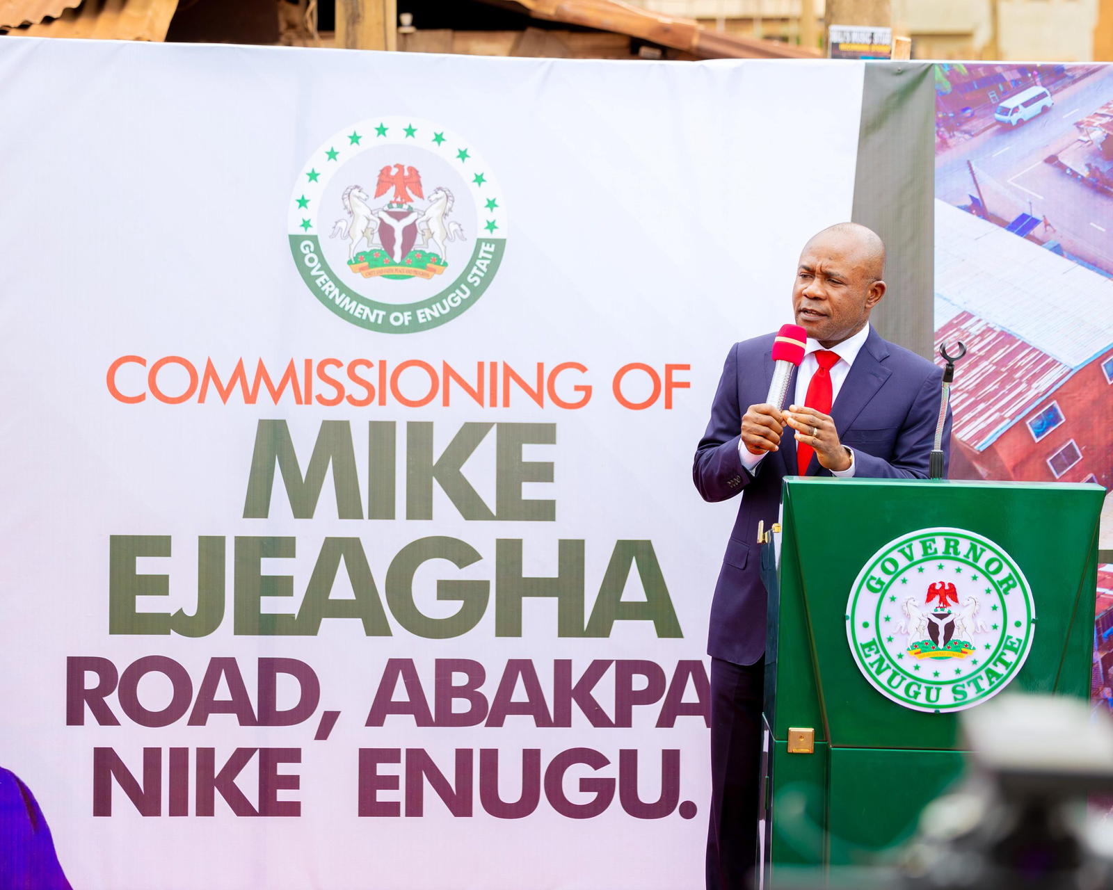 Mbah commissions multiple roads, renames Abakpa road after Mike Ejeagha