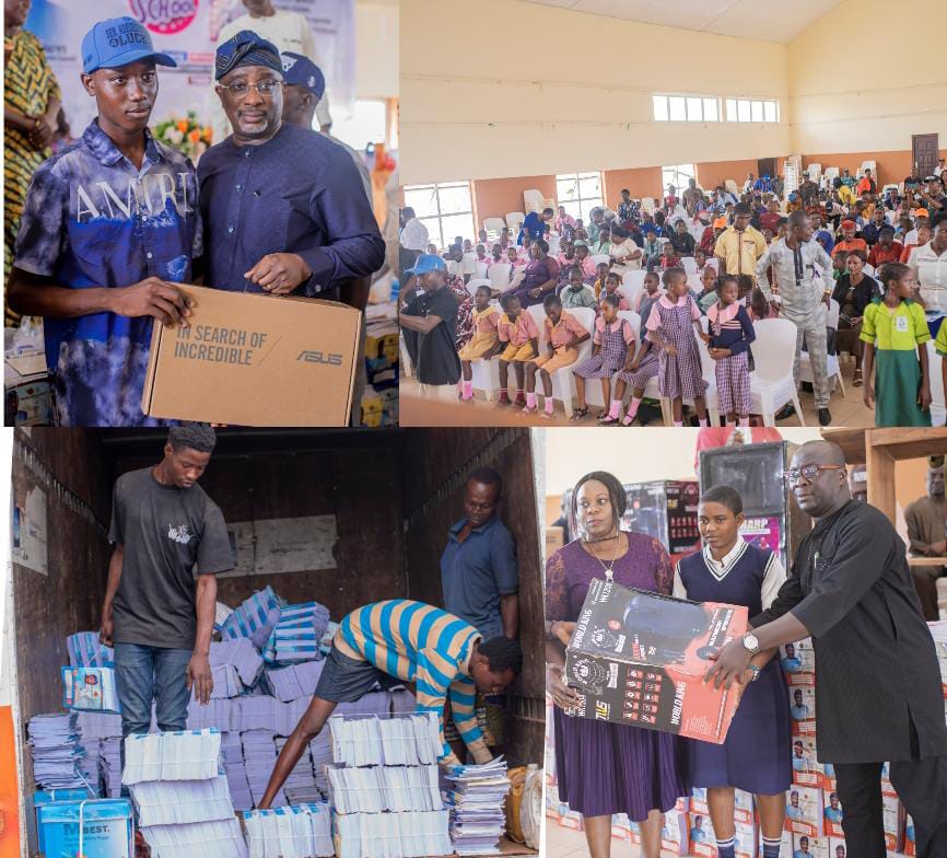 Adegbonmire donates multi- million naira learning, teaching materials to schools, students