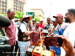 Mbah distributes power tiller machines, other packages to flood victims