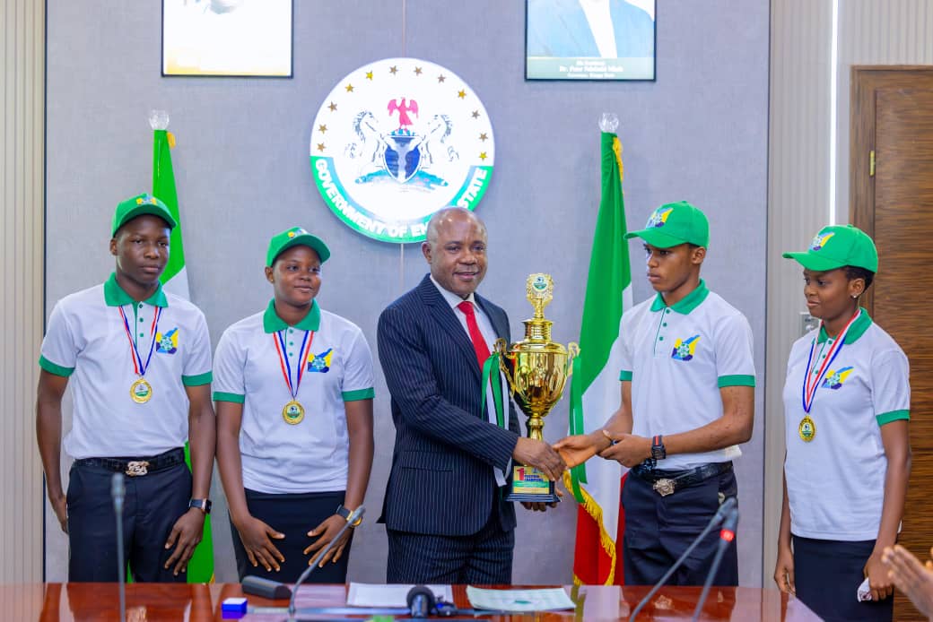 Mbah awards scholarships to Enugu students for winning President’s National Debate Championship