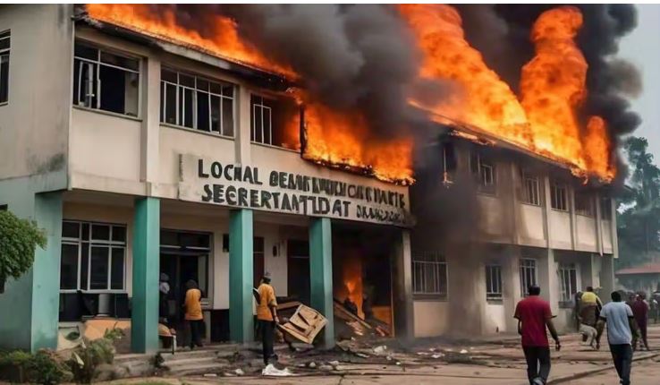 Thugs set two Rivers LG secretariats ablaze, bomb another