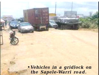 Dilapidated Sapele-Warri Road: Again, trapped motorists, travellers cry out 