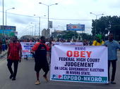 Just in: Wike’s supporters stage protest against ongoing Rivers LG polls