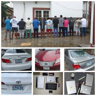 EFCC arrests 13 suspected internet fraudsters in Uyo