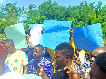 Ondo Guber: Youths protest, call for redeployment of INEC REC, Babalola