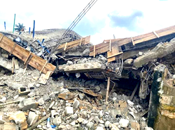 Church worshippers, construction workers escape death as 2 storey building collapses in Lagos