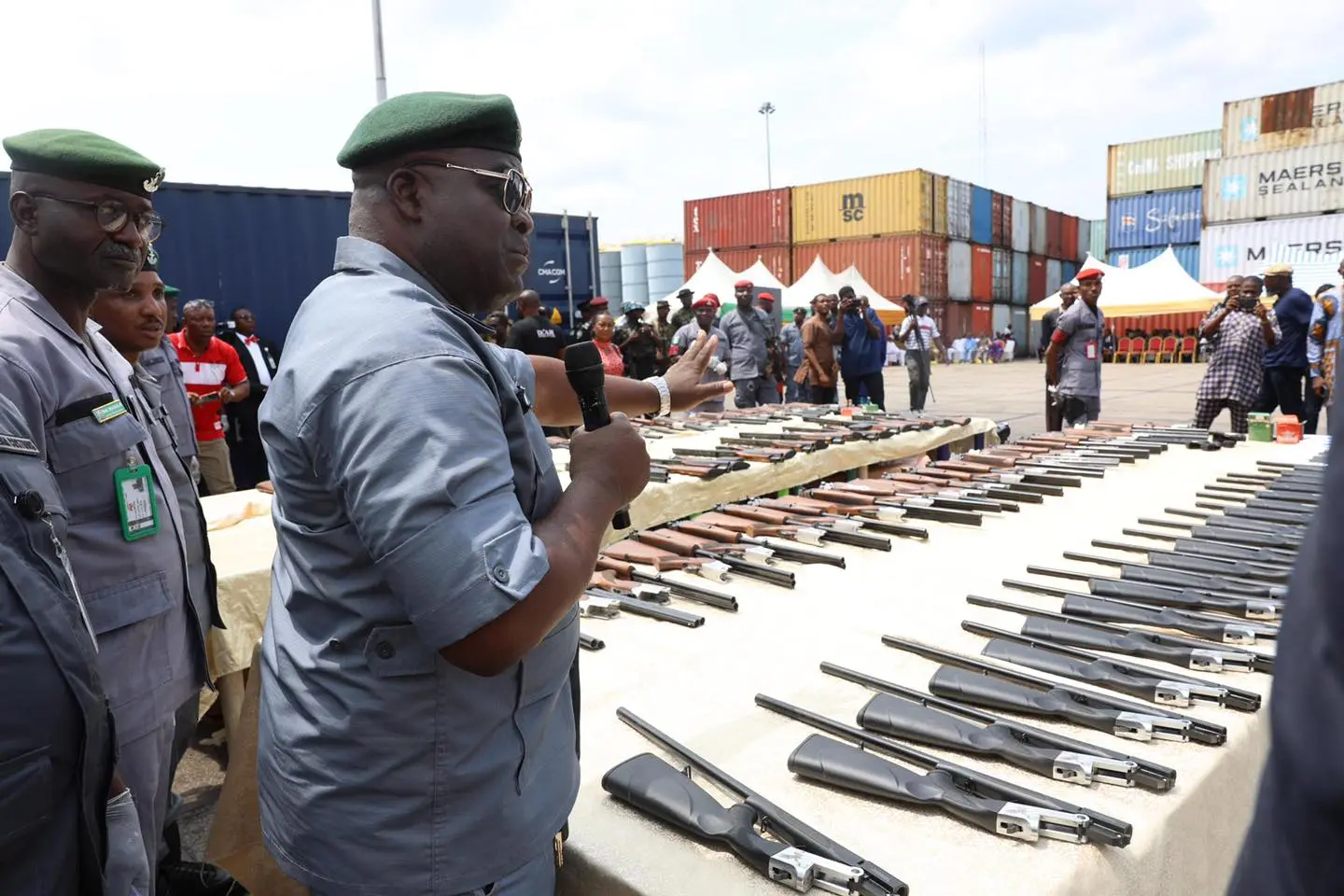 Where are millions of seized arms illegally imported into the country?