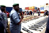 Where are millions of seized arms illegally imported into the country?