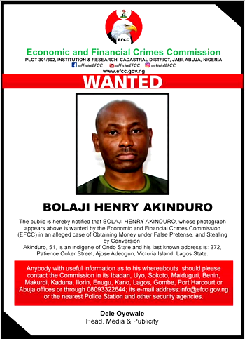 Oil magnate, Akinduro, sues EFCC for unlawfully declaring him wanted
