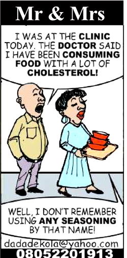 Mr & Mrs: The seasoning called ‘cholesterol’