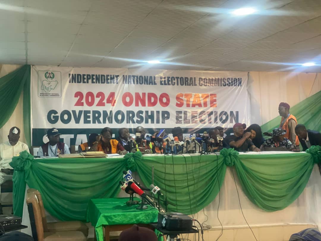 Ondo election results: Again, INEC shifts collation of results to noon