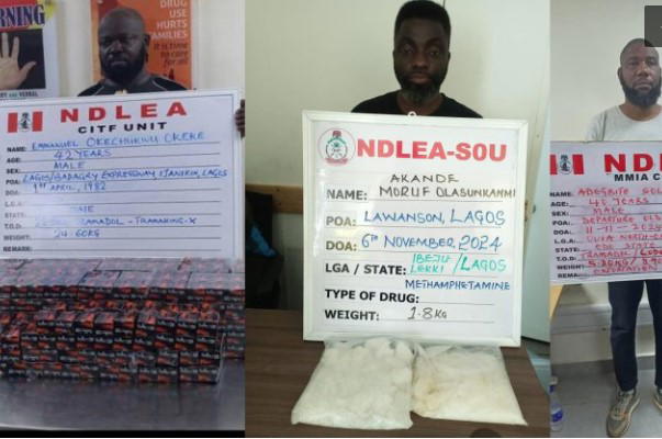 NDLEA intercepts cocaine, meth bound for UK, Italy; arrests masterminds in Lagos, Abuja