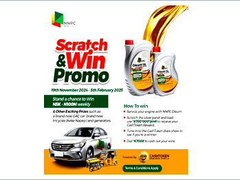 NNPC Limited Partners with CashToken Rewards Africa to Launch the “Oleum Scratch and Win Promo” Rewards Program
