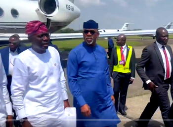 Video: Sanwo-Olu, Abiodun, Uzodimma arrive in Edo for Okpebholo’s inauguration