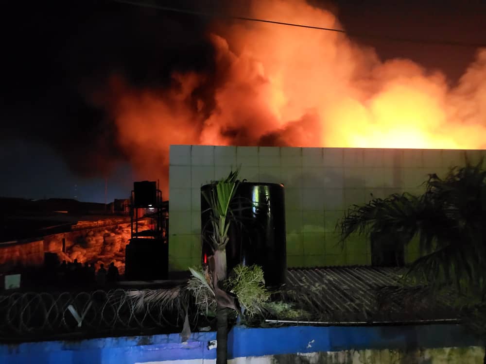 Fire guts factory in Ikeja, Lagos