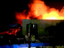 Fire guts factory in Ikeja, Lagos