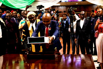 Mbah presents record N971bn 2025 budget to Enugu House of Assembly