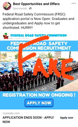 FRSC debunks fake recruitment claims, warns Public against scammers