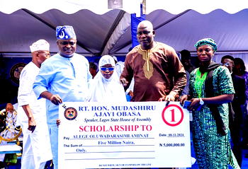 Lagos Speaker, Obasa at 52, gifts victim of police shot teargas, Alege, N5m