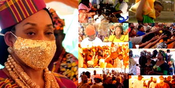 Late Oba Oluyede’s widow, children fete Ayede Ogbese residents