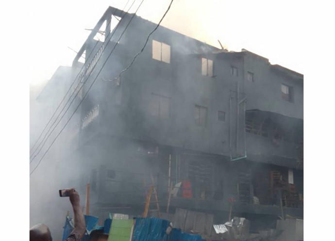 Fire guts mart, hotel, police station in Lagos