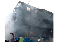 Fire guts mart, hotel, police station in Lagos