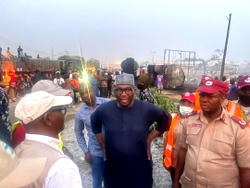 NGF Chairman visits Niger, commiserates with Gov Bago, victims of petrol tanker explosion