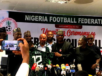 Photos: NFF unveils Eric Chelle as Super Eagles coach