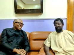 Photos: Peter Obi visits Dele Farotimi, lauds his courage amid adversity