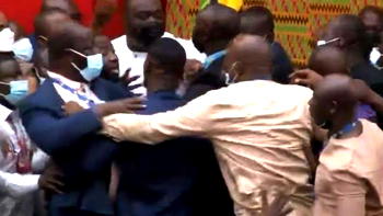 Four lawmakers suspended over fight in Ghana’s parliament