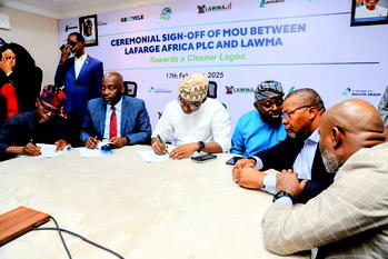 Lagos signs MoU with Larfarge on non-recyclable combustible waste conversion