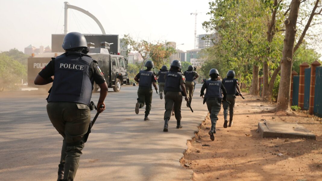 Nigerian police on duty.