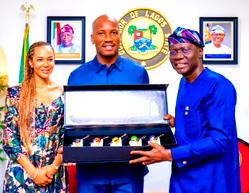 Video: Didier Drogba visits Sanwo-Olu in Lagos