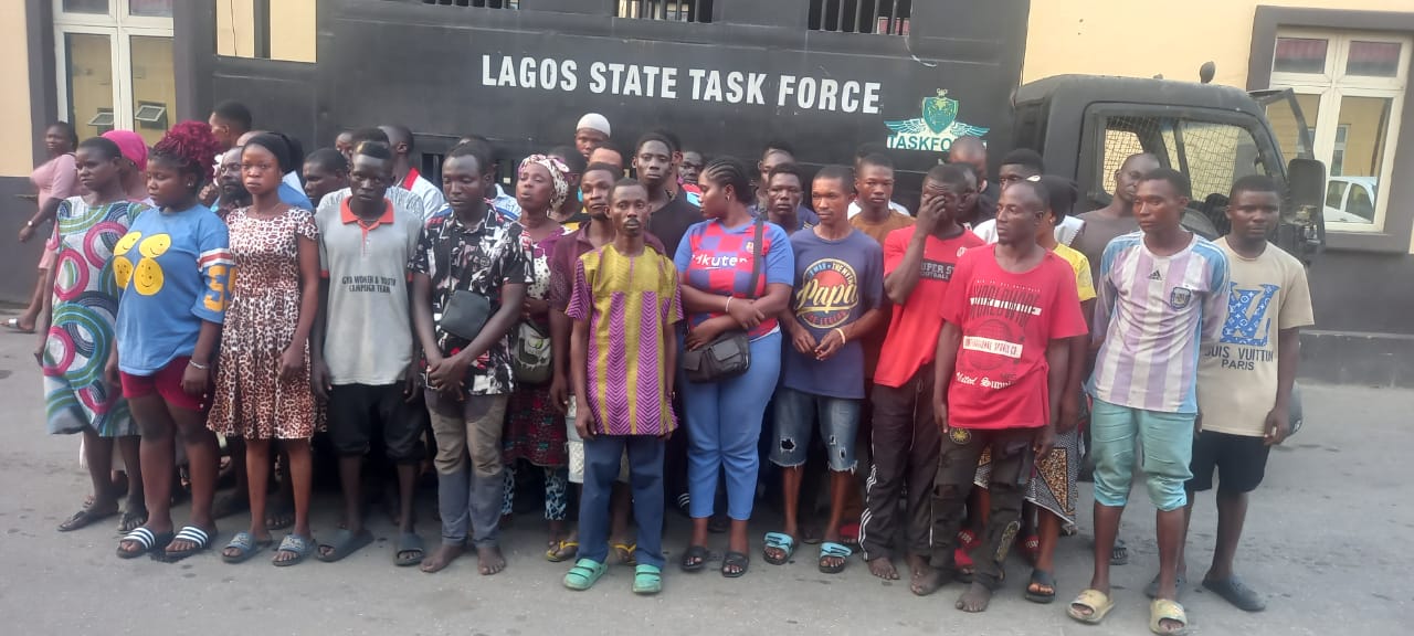 Lagos taskforce arrests 44 on Mile-2 Oke bridge over illegal street trading