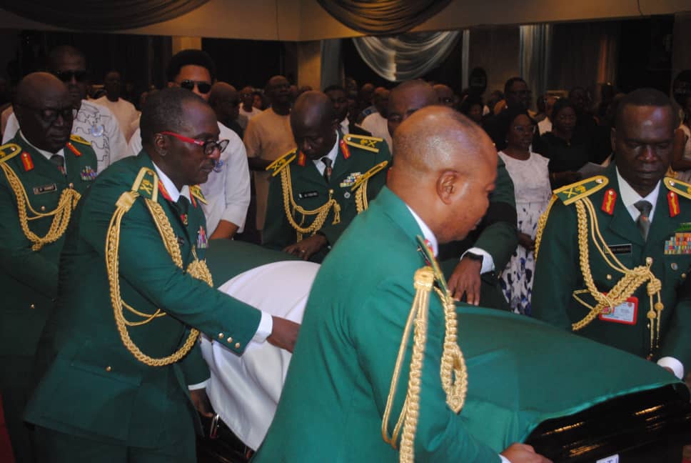Tears, grief as Obasanjo’s Ex-ADC, Maj-Gen Jemitola, is buried in Abuja