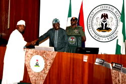 Tinubu swears-in Amosun, 20 others as RMAFC Federal Commissioners