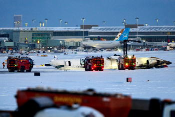 Delta passengers dangled from seats as plane flipped over