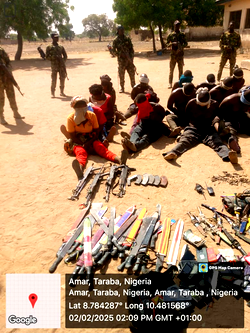 Army neutralises bandit, arrests 23 others, seizes cache of arms in Taraba