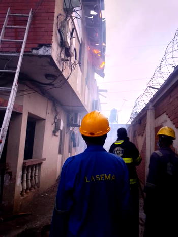LASEMA contains fire at Ago medical centre
