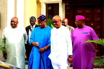 Photos: Akpabio visits Wike in Abuja