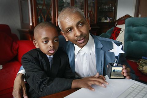 Joshua Beckford and his father